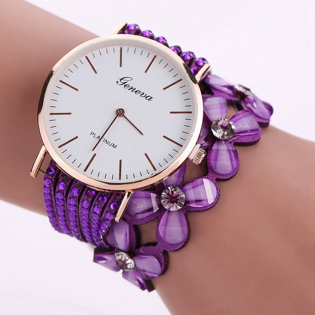 Geneva Flower Wrist Watch
