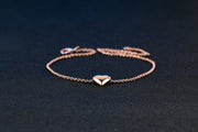 Heart-Shaped Chain Bracelet