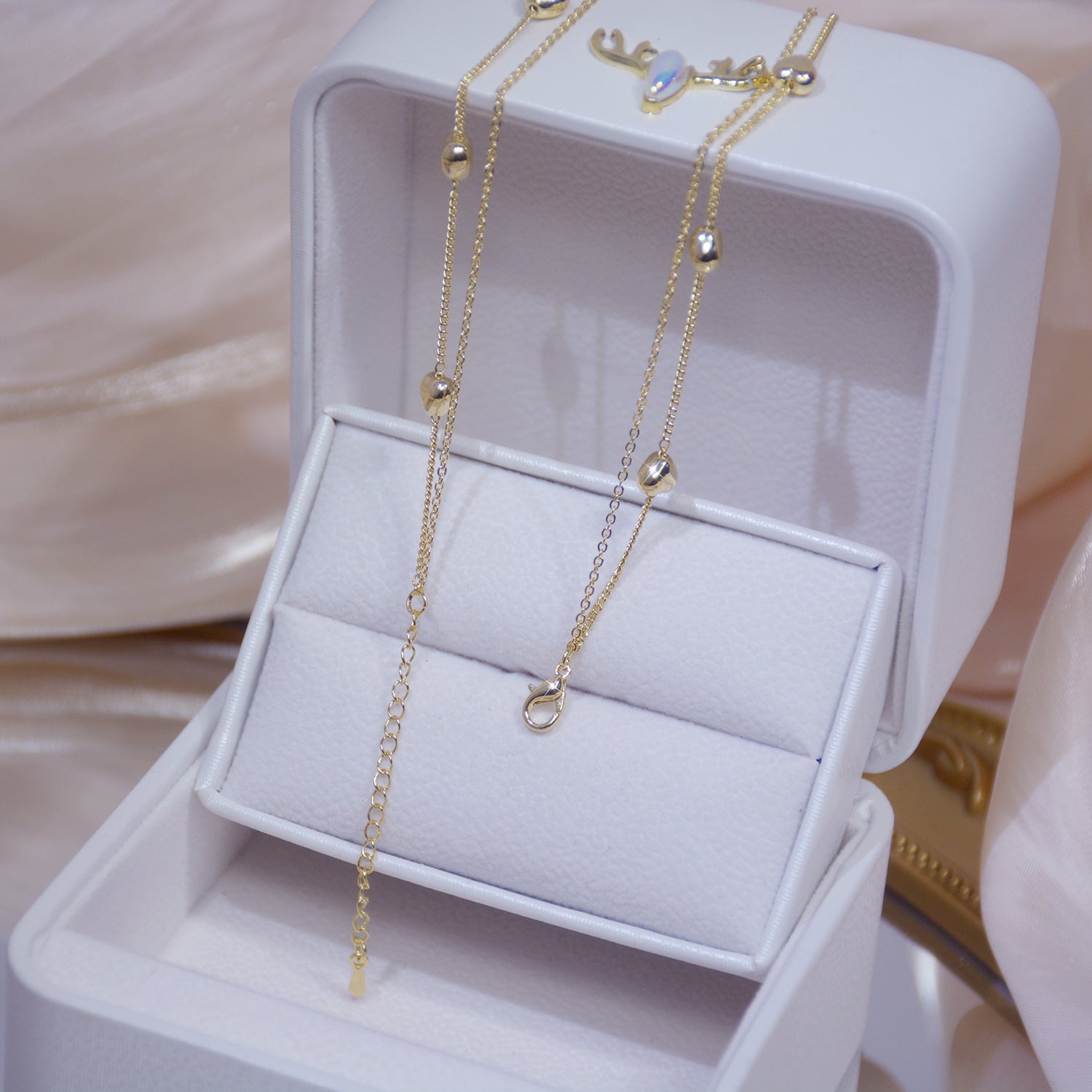Double Flash Zircon Necklace