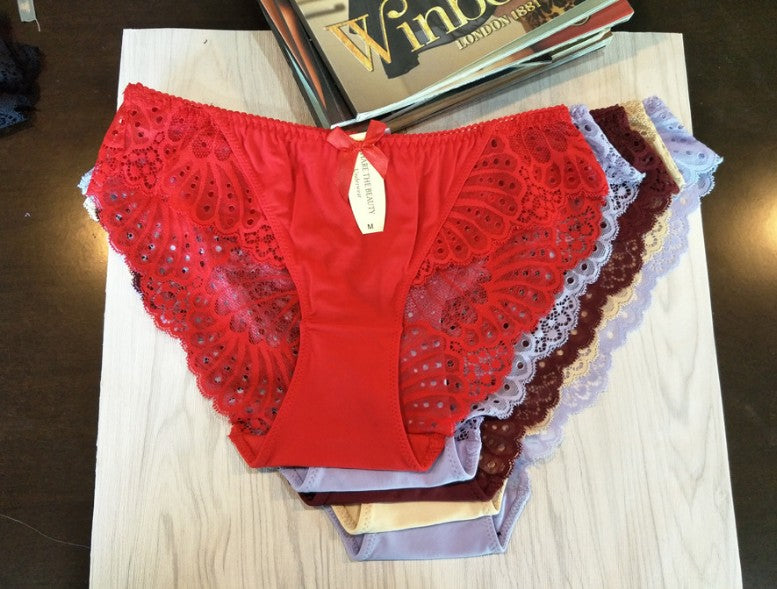 Low-waist ice silk panties