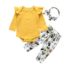 Printed Flower Baby 3 Piece Set
